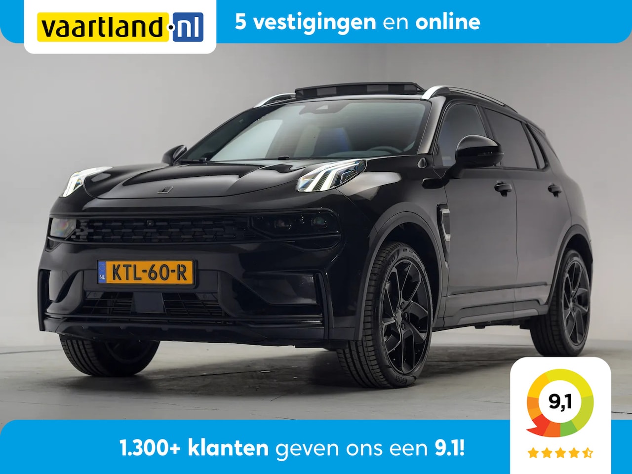 Lynk & Co 01 - MY23 6,6 kW [ Full Black! | SoH 92,7% | Zwart hemel Panorama 360ºcam Apple/Android Navi Ca - AutoWereld.nl