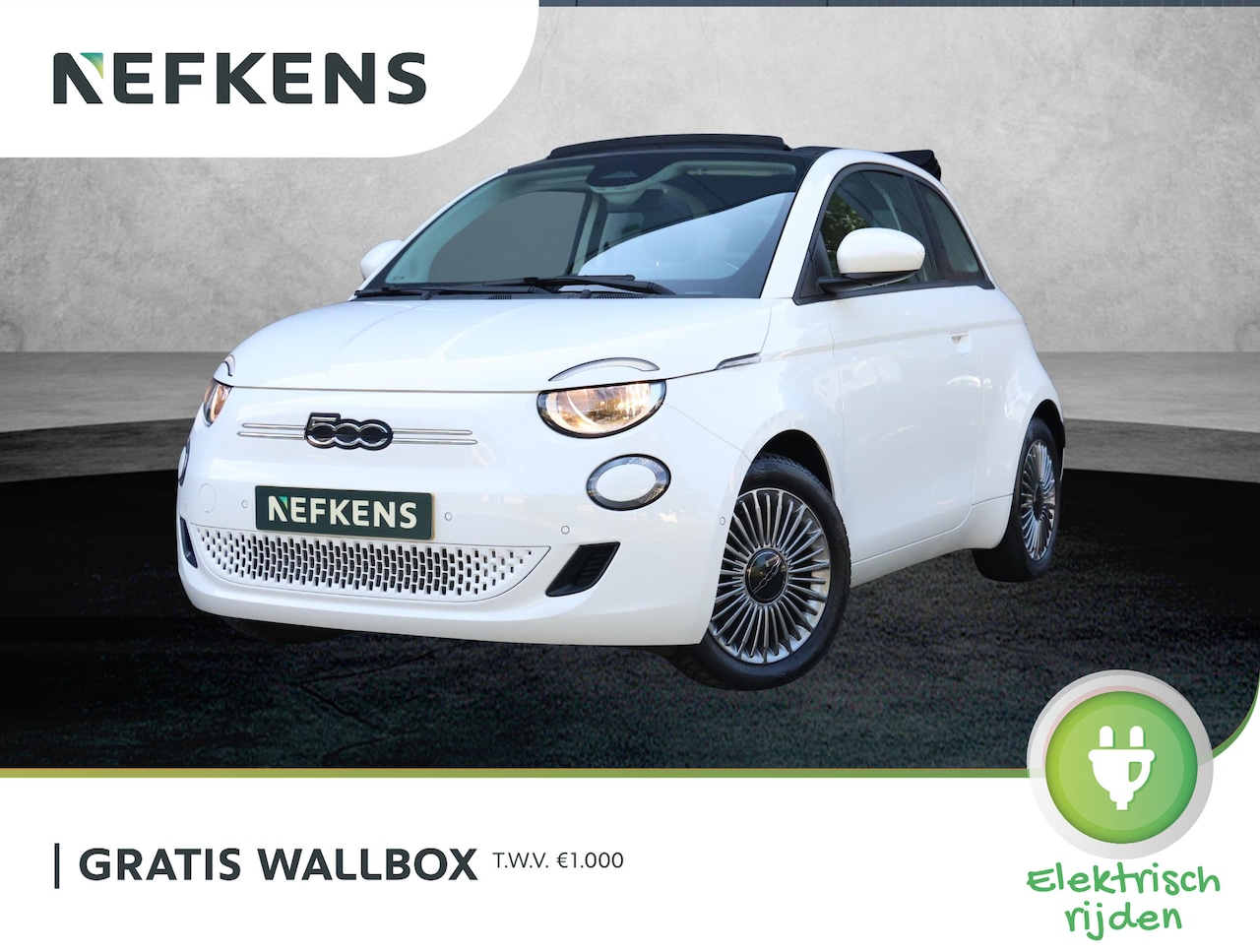 Fiat 500e - Icon 42 kWh Cabrio | ACCU 95% | Achteruitrijcamera | Stoelverwarming | Parkeersensoren v+a - AutoWereld.nl