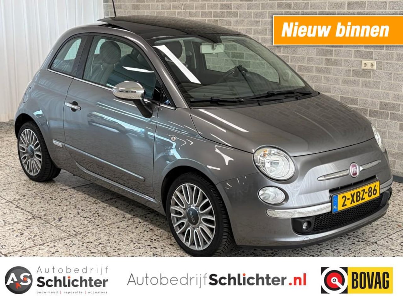 Fiat 500 - 0.9 TwinAir Turbo Cult ECC/Leer/LM-Velgen/Schuif-kantel dak/PDC - AutoWereld.nl