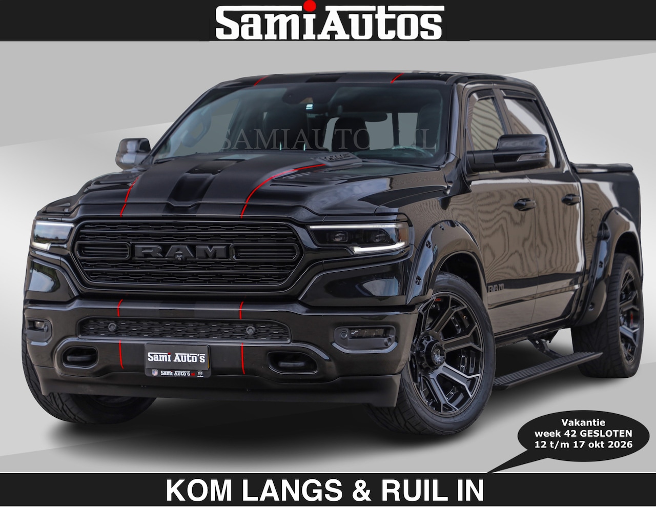 Dodge Ram Pick Up - WIDE BODY | LIMITED | 5.7 V8 | 59950,- excl | STRIPING | TRAIN HORN | CUTOUT | BOM VOL | D - AutoWereld.nl