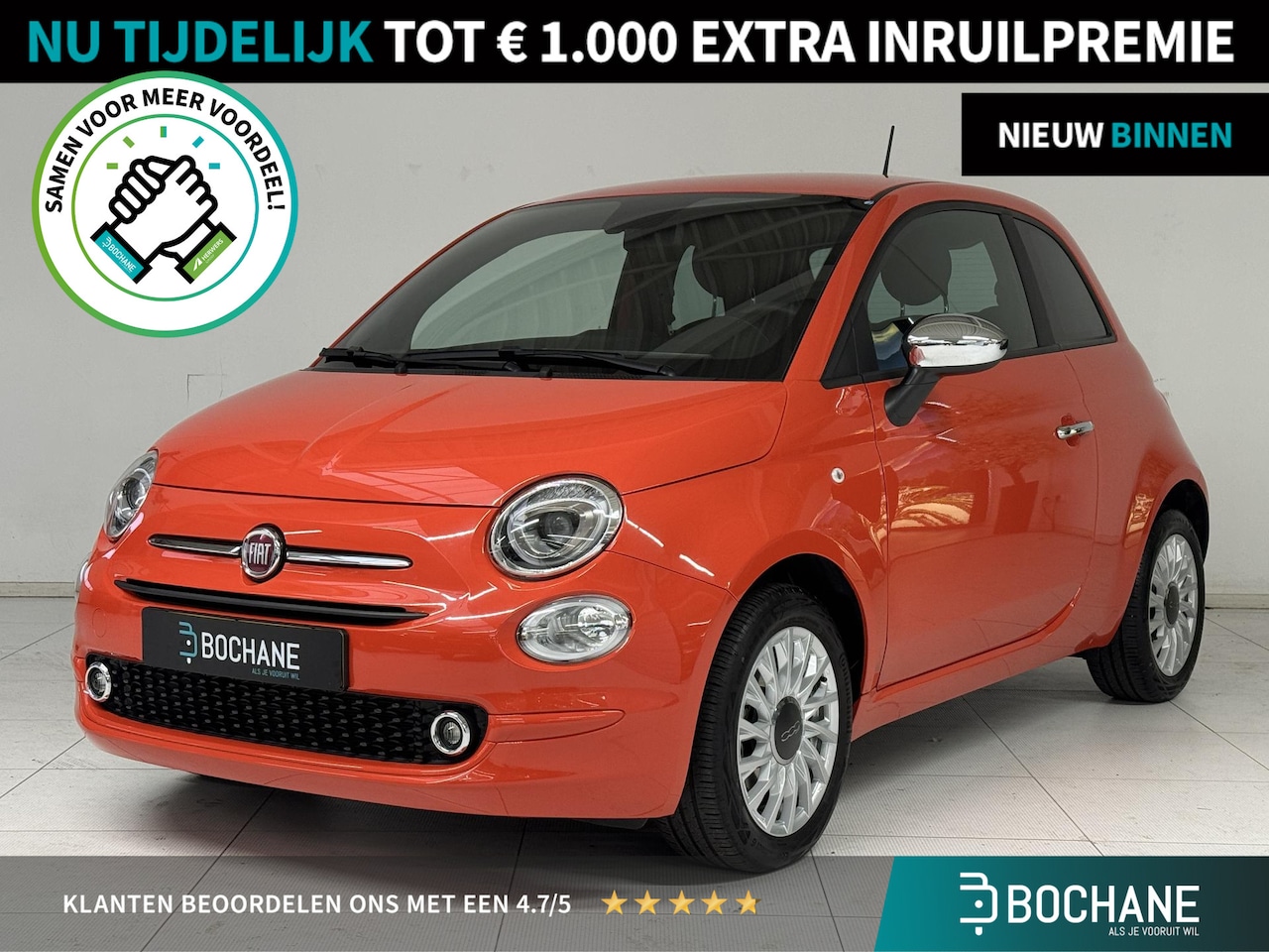 Fiat 500 - 1.0 Hybrid Urban | Navigatie | Parkeersensoren | Climate Control | Cruise Control | - AutoWereld.nl