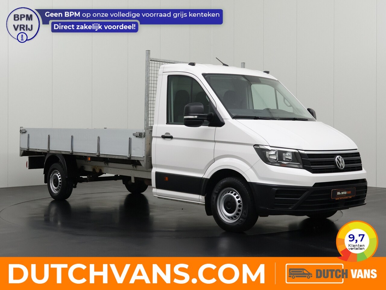 Volkswagen Crafter - 2.0TDI 177PK Open Laadbak 4,25 Mtr Lang | Airco | Cruise | Trekhaak 3000kg - AutoWereld.nl