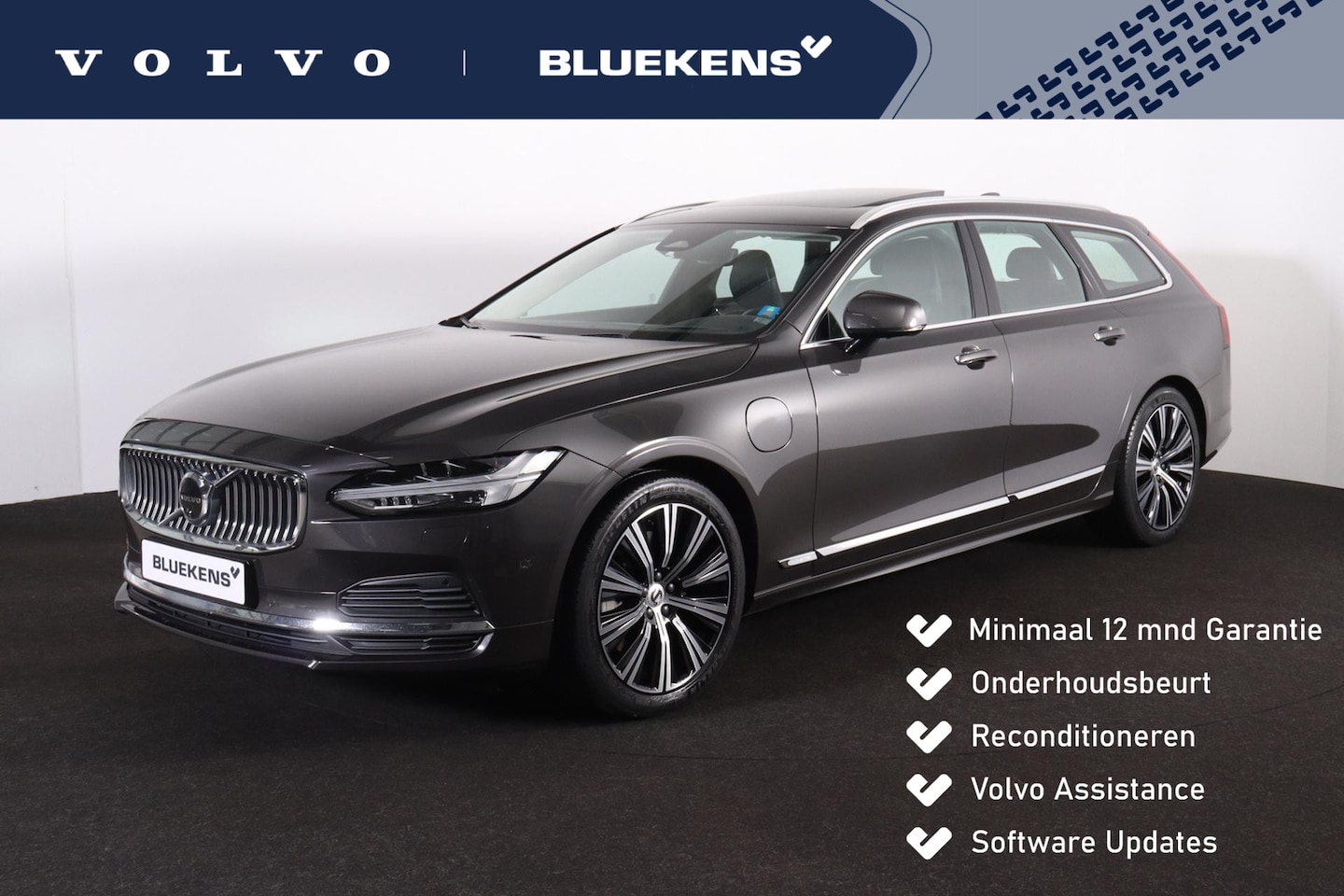 Volvo V90 - T6 Recharge AWD Plus Bright - Panorama/schuifdak - IntelliSafe Assist & Surround - 360º Ca - AutoWereld.nl
