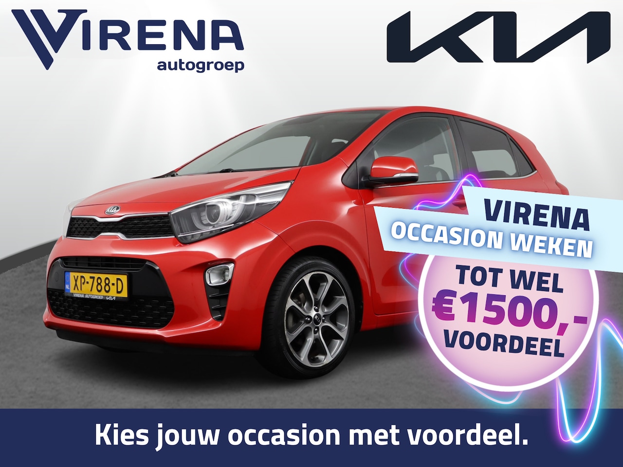 Kia Picanto - 1.0 CVVT Design Edition Navigatie - Climate Control - Cruise Control - Achteruitrijcamera - AutoWereld.nl
