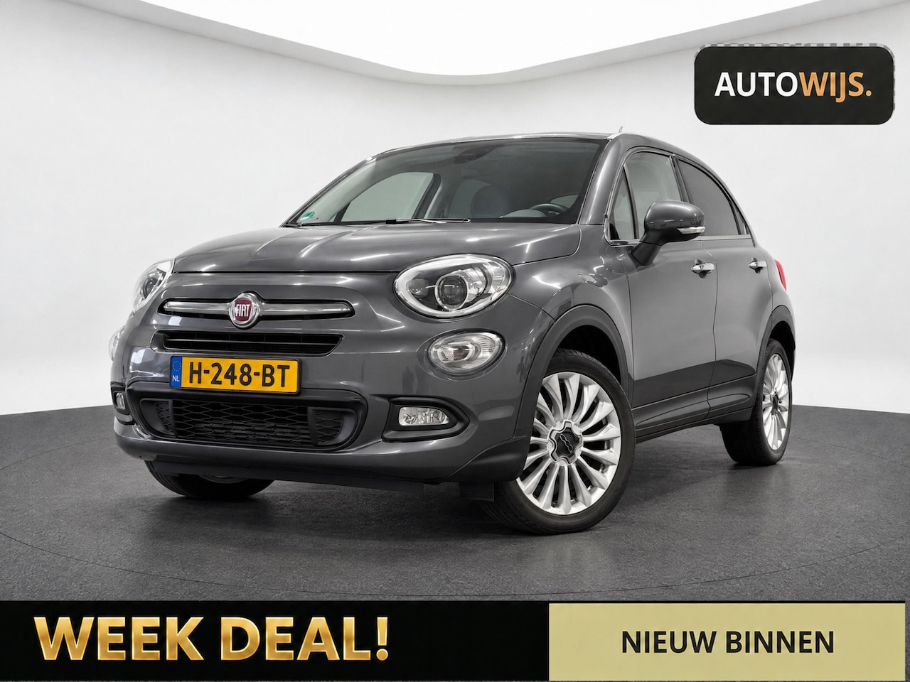 Fiat 500 X - 1.4 Turbo MultiAir Lounge|AUT|NAVI|LED|TREKHAAK|GOED ONDERHOUDEN - AutoWereld.nl