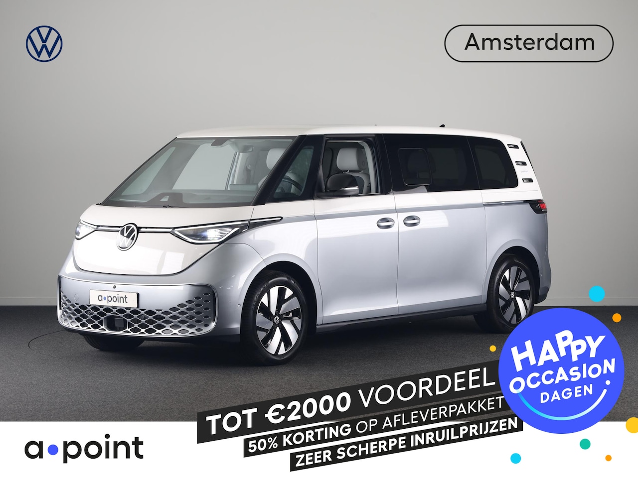 Volkswagen ID. Buzz - Pro 79 kWh LWB 7p. 286 pk | SoH 98,74% | Warmtepomp | Navigatie | Panoramadak | Parkeersen - AutoWereld.nl
