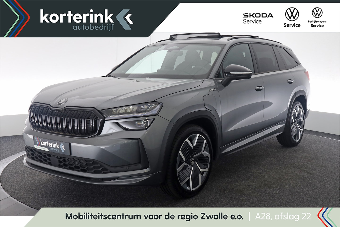 Skoda Kodiaq - 1.5 TSI PHEV Sportline Business Memorystoel, Panoramadak, Trekhaak, 20" LM Velgen , Keyles - AutoWereld.nl