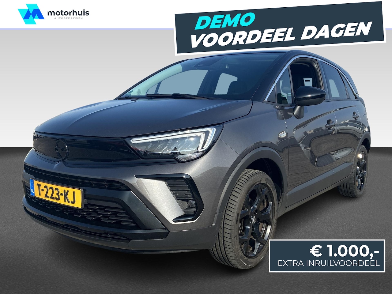 Opel Crossland - 1.2 Turbo Level 4 | 3-spaaks lederen stuurwiel | Contrasterende dakkleur in Diamond Black - AutoWereld.nl