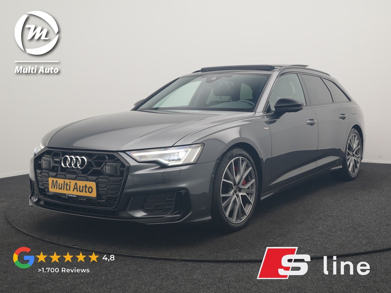 Audi A6 Avant - 55 TFSI e Quattro 2x S Line PHEV 367pk Dealer O.H. | Trekhaak Af Fabriek | Panodak | Matri - AutoWereld.nl