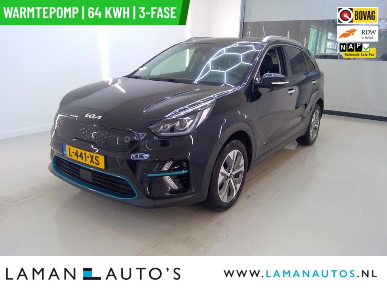 Kia e-Niro - DynamicPlusLine 64 kWh | SOH 98% | Warmtepomp 3-fase Open dak CarPlay ECC Nav ACC 17" LMV - AutoWereld.nl