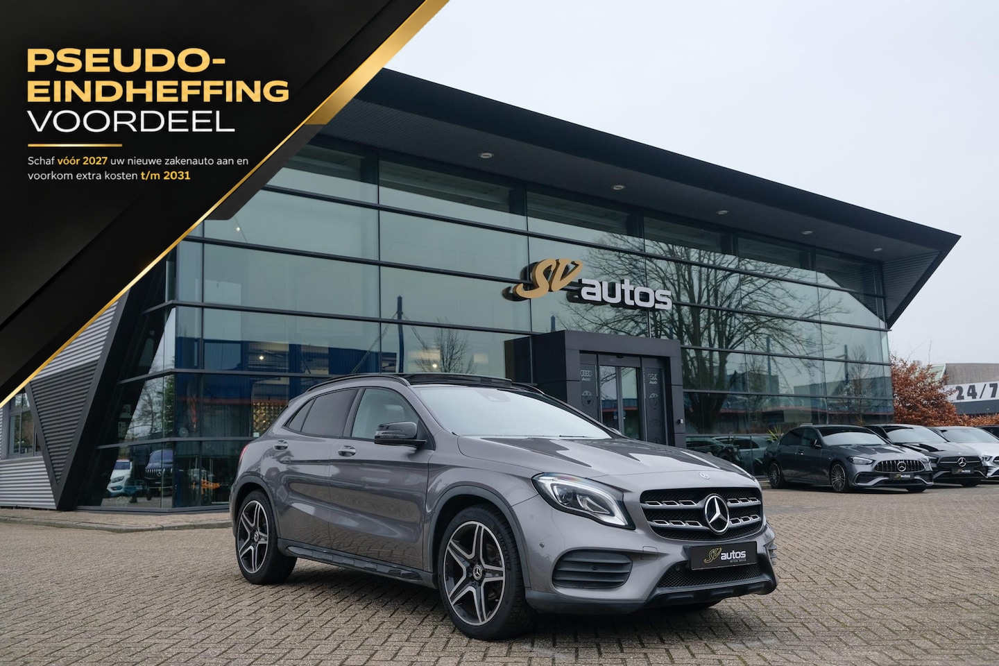 Mercedes-Benz GLA-Klasse - GLA180 AMG 122pk Panoramadak *BTW* Night pakket Climate control Cruise control Trekhaak 19 - AutoWereld.nl