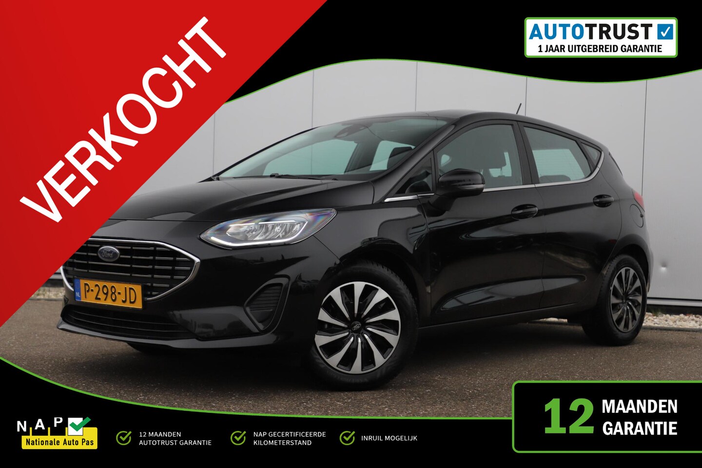 Ford Fiesta - 1.0 EcoBoost Hybrid Titanium Navigatie Carplay Android Climate & Cruise Control Parkeersen - AutoWereld.nl