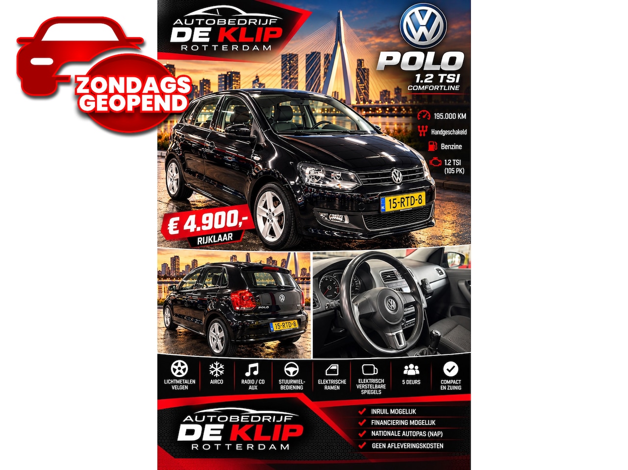Volkswagen Polo - 1.2 TSI Highline|Navigatie|Airco|5 Deurs| - AutoWereld.nl