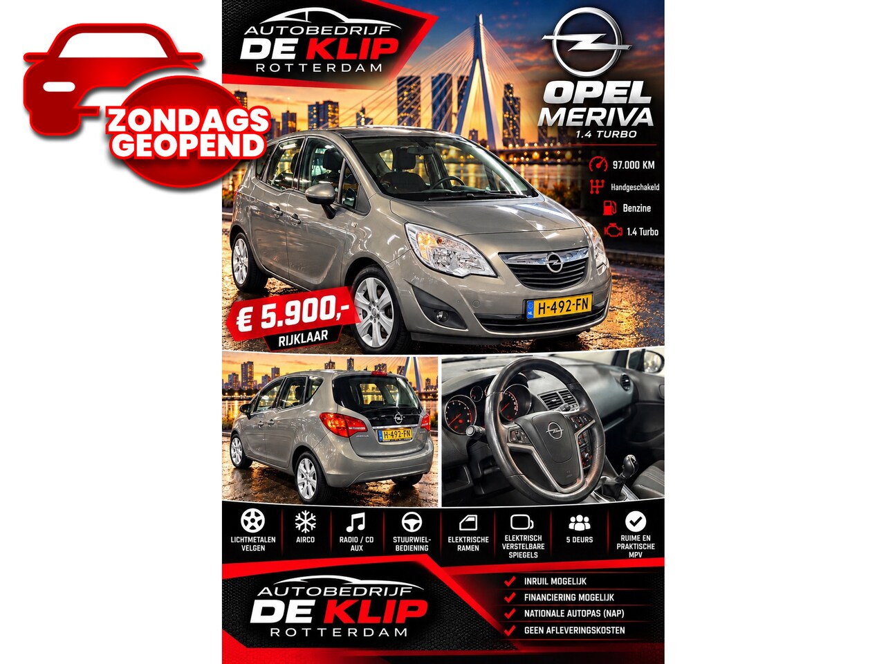 Opel Meriva - 1.4 Turbo Cosmo LPG|97000KM|Airco| - AutoWereld.nl