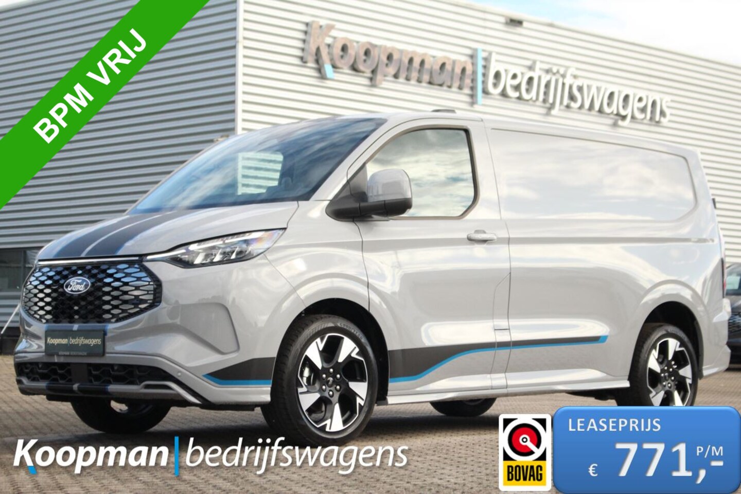 Ford Transit Custom - E-Transit 320 L1H1 Sport | 71kWh | 160kW/218pk | Trekgewicht 2300kg | Stoel+Stuurverw. | C - AutoWereld.nl