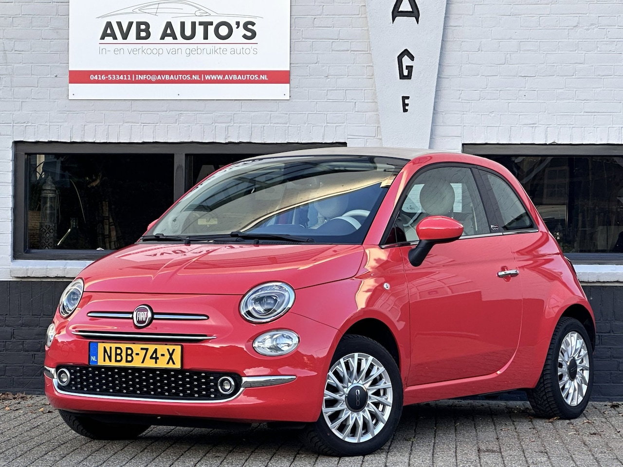 Fiat 500 C - 1.2 Lounge Cabrio Koraal Clima Cruise PDC - AutoWereld.nl