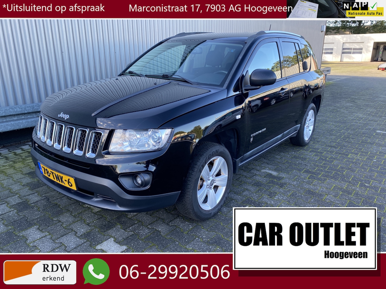 Jeep Compass - 2.0 Sport Clima, Navi, CC, PDC, LM, Trekh, – Inruil Mogelijk – - AutoWereld.nl