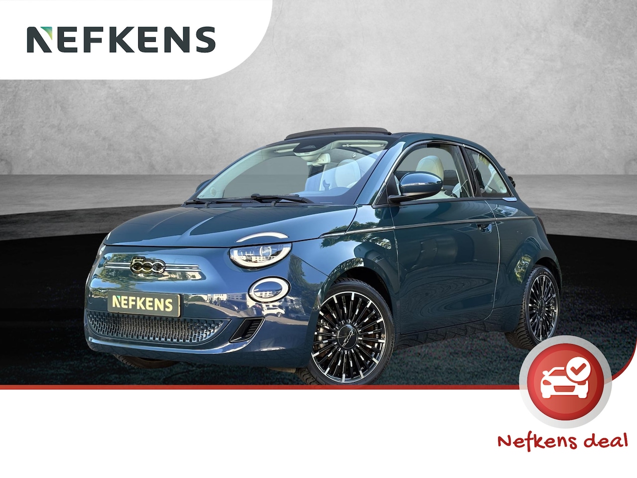 Fiat 500e - La Prima 42 kWh Cabrio | ACCU 94% | Navigatie | Leer | Stoelverwarming | Achteruitrijcamer - AutoWereld.nl