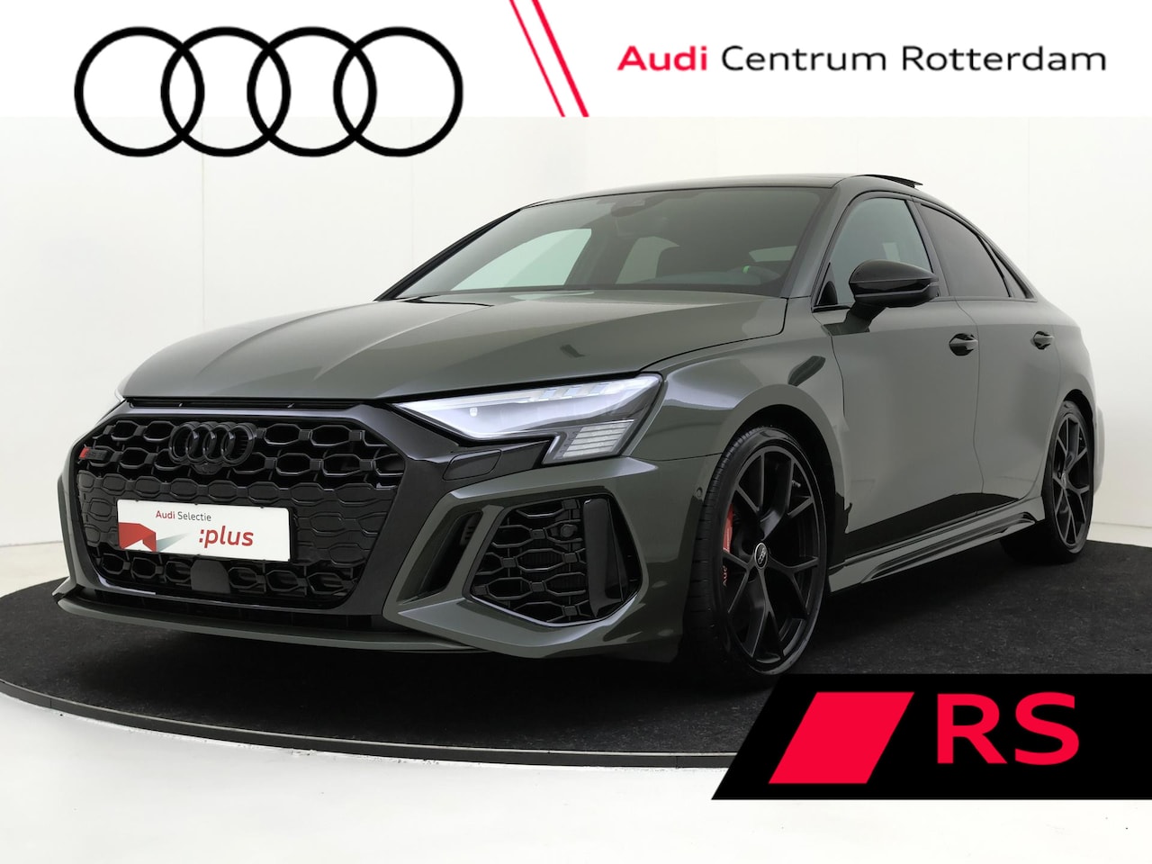 Audi A3 Limousine - 2.5 TFSI RS 3 quattro | Exclusive lak "Goodwood Green" | Keramische remmen | Panoramadak | - AutoWereld.nl