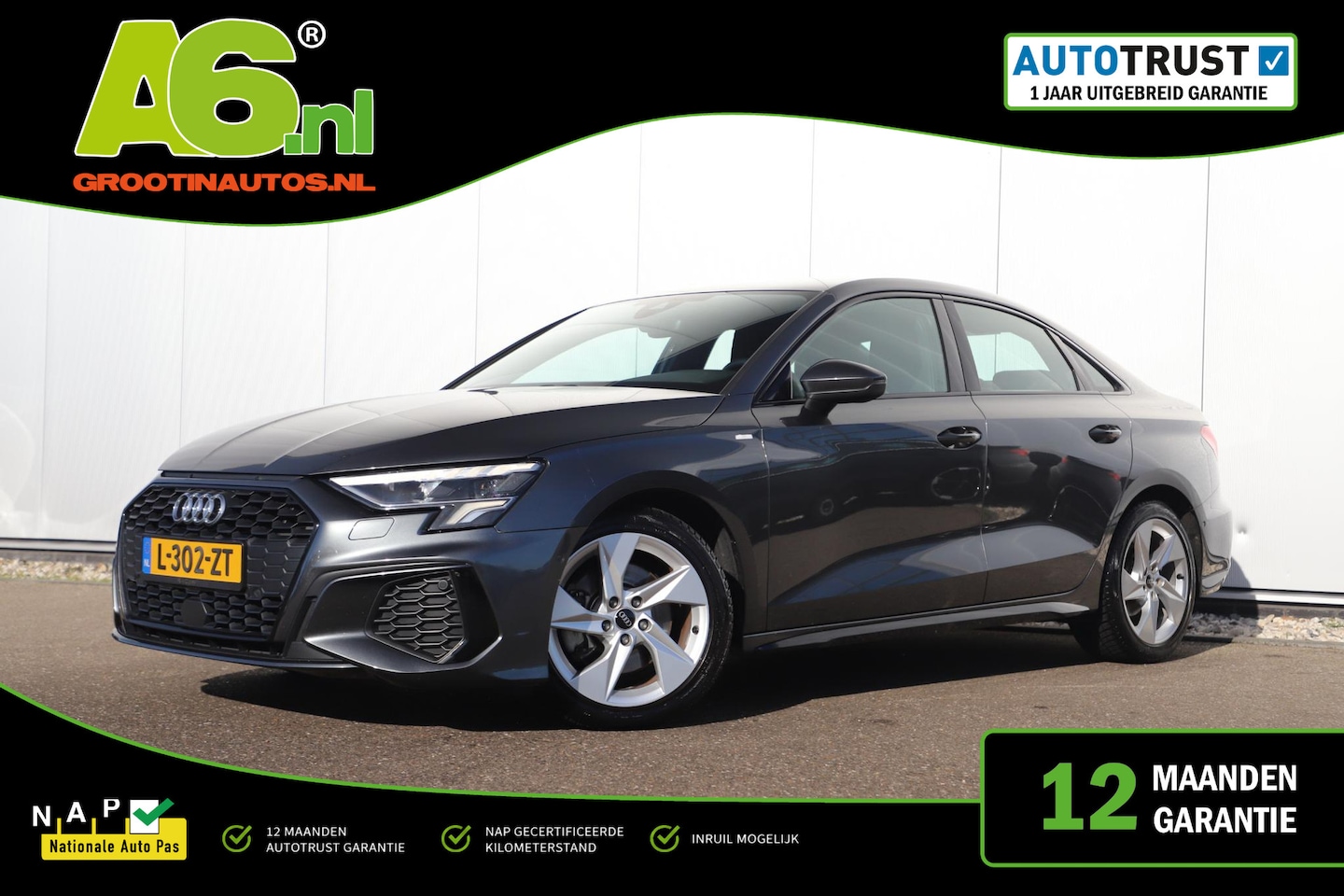 Audi A3 Limousine - 30 TFSI S edition Virtual Cockpit Half Leder Stoelverwarming LED Navigatie Achteruitrijcam - AutoWereld.nl