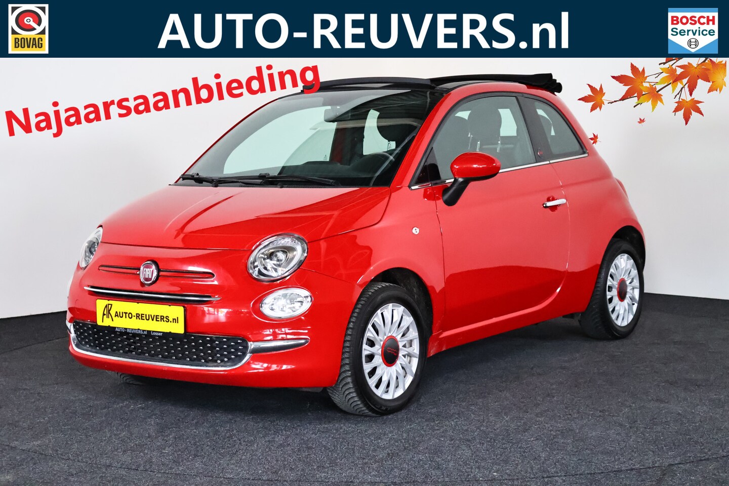 Fiat 500 C - 1.0 Hybrid RED Cabrio / Opendak / Navigatie / Cruise / Carplay - AutoWereld.nl