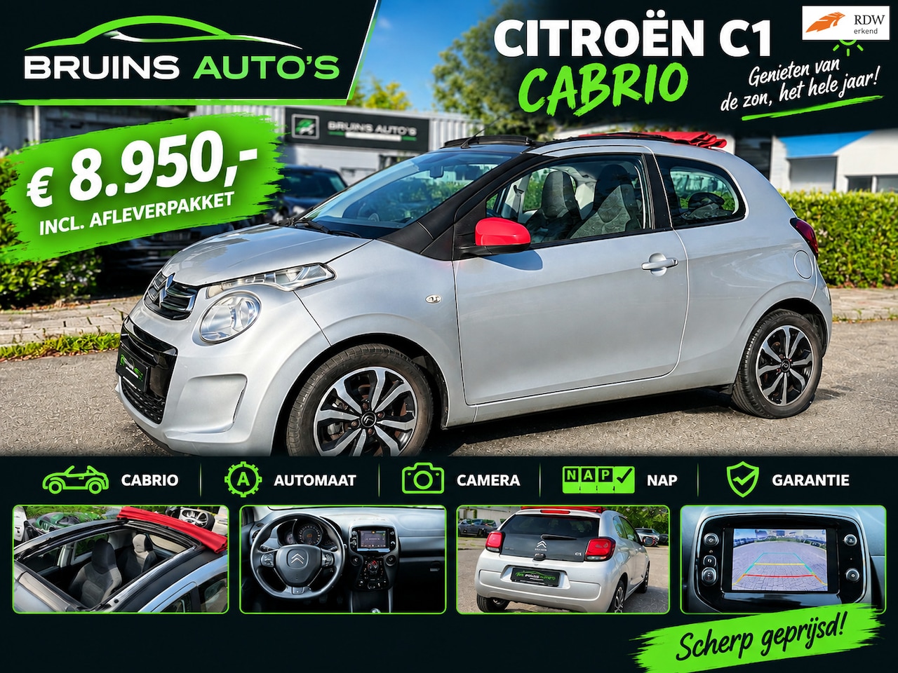 Citroën C1 - 1.0 e-VTi Airscape Shine Automaat achteruitrijcamera - AutoWereld.nl