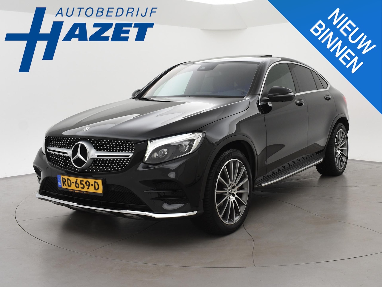 Mercedes-Benz GLC-klasse Coupé - 250 4MATIC PREMIUM AMG SPORT + SCHUIFDAK | 360 CAMERA | STOELVERW. | TREEPLANKEN - AutoWereld.nl