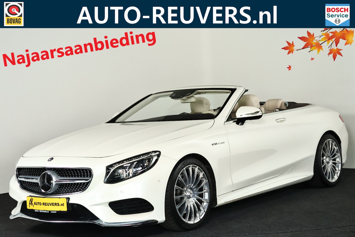 Mercedes-Benz S-klasse Cabrio - 500 AMG Designo Navi / Bluetooth / Burmester / ACC / Massage - AutoWereld.nl