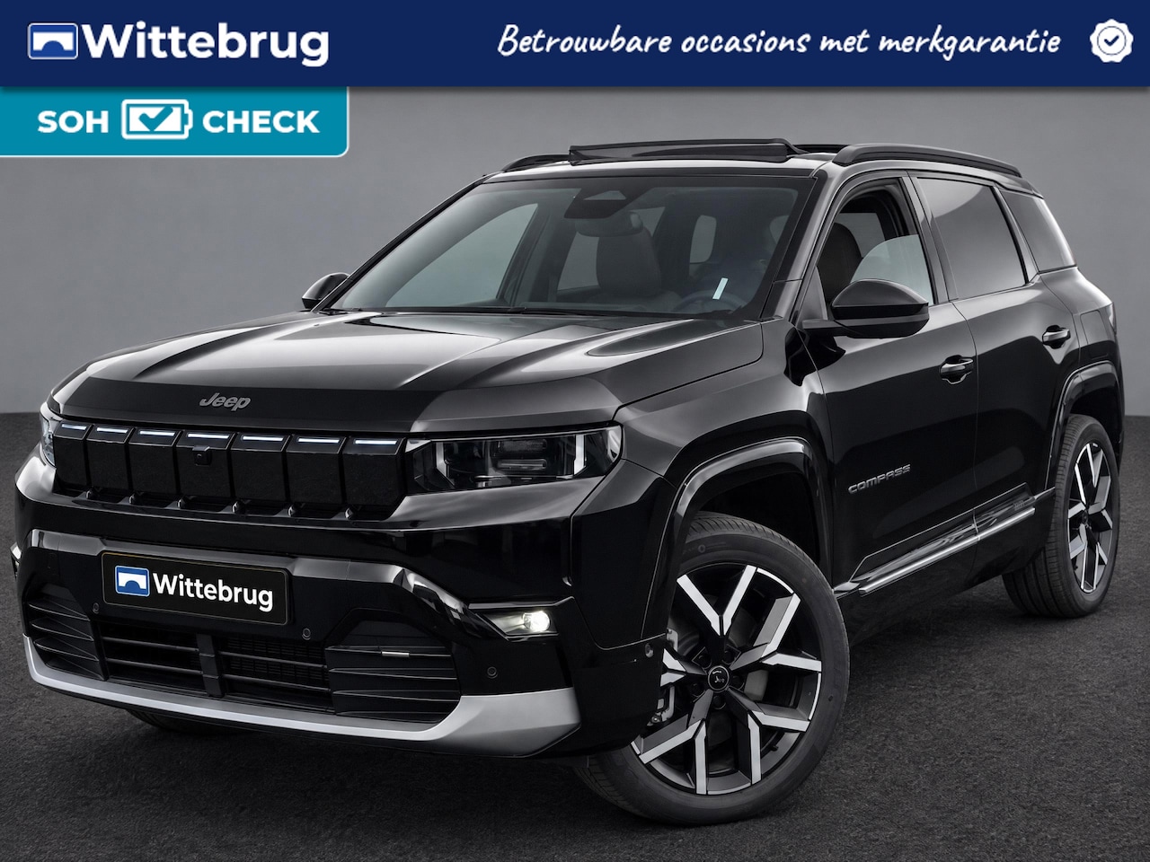 Jeep Compass - First Edition 74 kWh | Panoramadak | Matrix LED | 360 camera | Adaptive Cruise | Massagest - AutoWereld.nl
