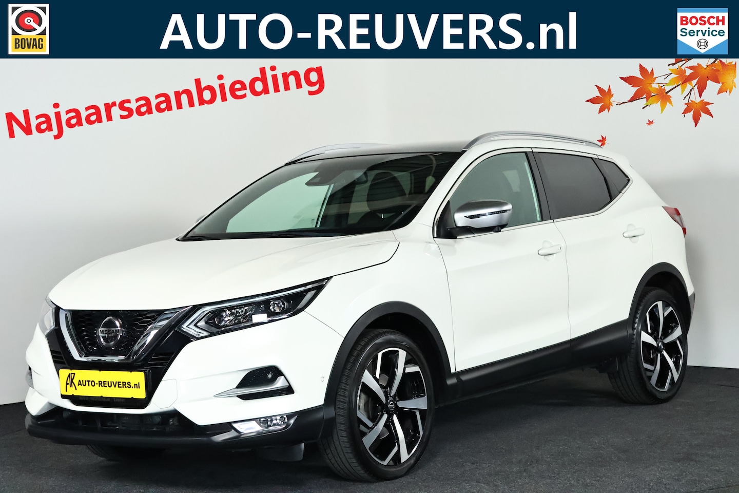 Nissan Qashqai - 1.2 Tekna + Automaat / Navi / Panorama / Leder / Trekhaak / 360 Camera - AutoWereld.nl