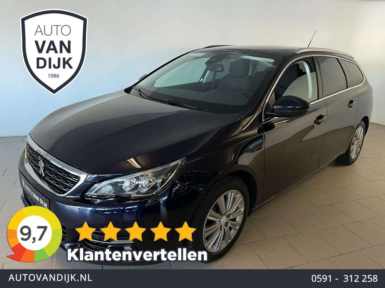 Peugeot 308 SW - 1.2 PureTech Blue Lease Premium PANO AIRCO NAVI CRUISE BLUETOOTH TREKHAAK ELEK RAMEN CENT - AutoWereld.nl