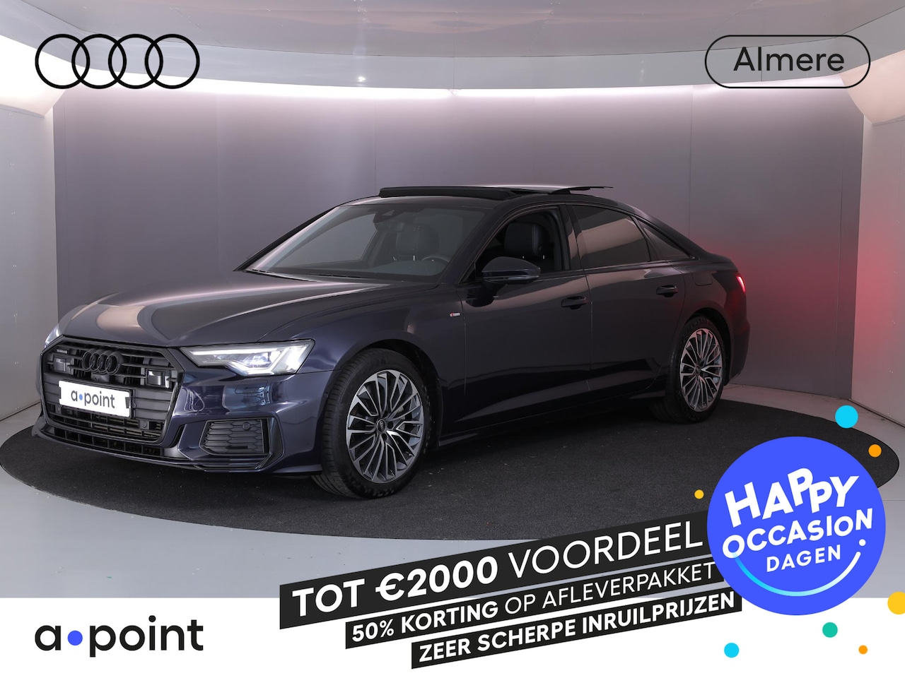 Audi A6 Limousine - 50 TFSI e quattro S edition 299 pk S-tronic | SOH 91% | Navigatie | Panoramadak | Trekhaak - AutoWereld.nl