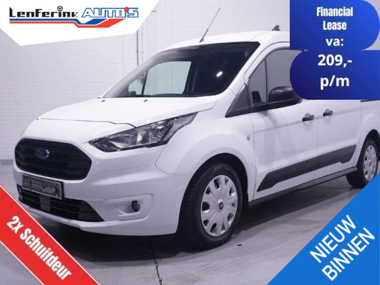 Ford Transit Connect - 1.5 TDCi 100 pk Lang Trend 2x Schuifdeur, Navi Camera, Airco, NAP, Laadruimte Pakket, 2-Zi - AutoWereld.nl