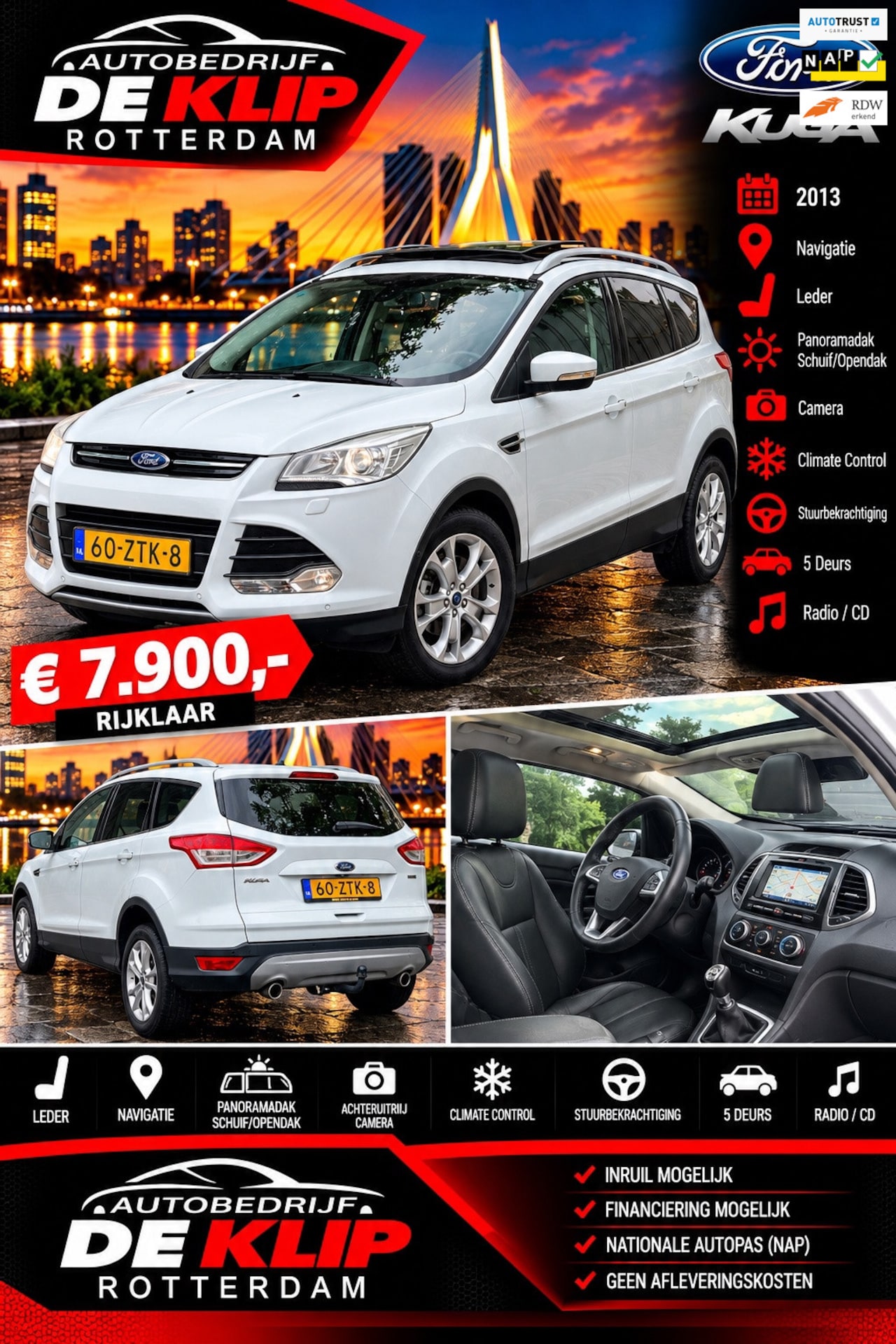 Ford Kuga - 1.6 Titanium|Camera|Navi|Open/Schuifdak|Climate Control| - AutoWereld.nl