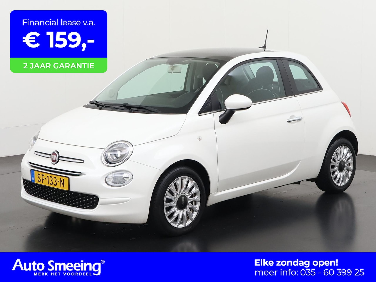 Fiat 500 - 0.9 TwinAir Turbo Lounge Automaat | Panoramadak | Navigatie | Zondag Open! - AutoWereld.nl