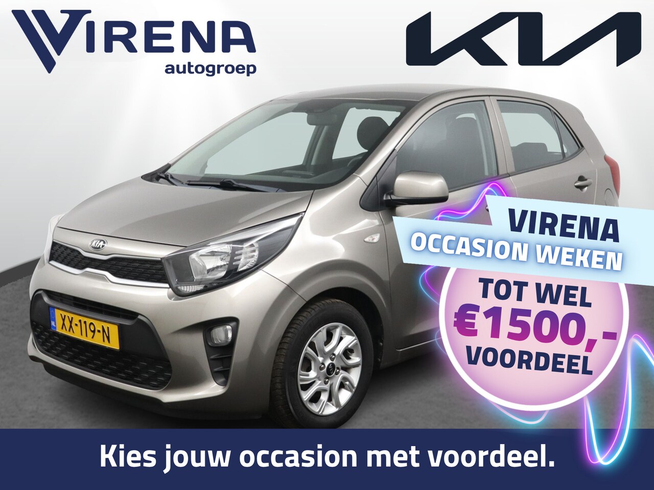 Kia Picanto - 1.0 CVVT EconomyPlusLine - Airco - Bluetooth - Lichtmetalen velgen - Elektrische ramen - V - AutoWereld.nl