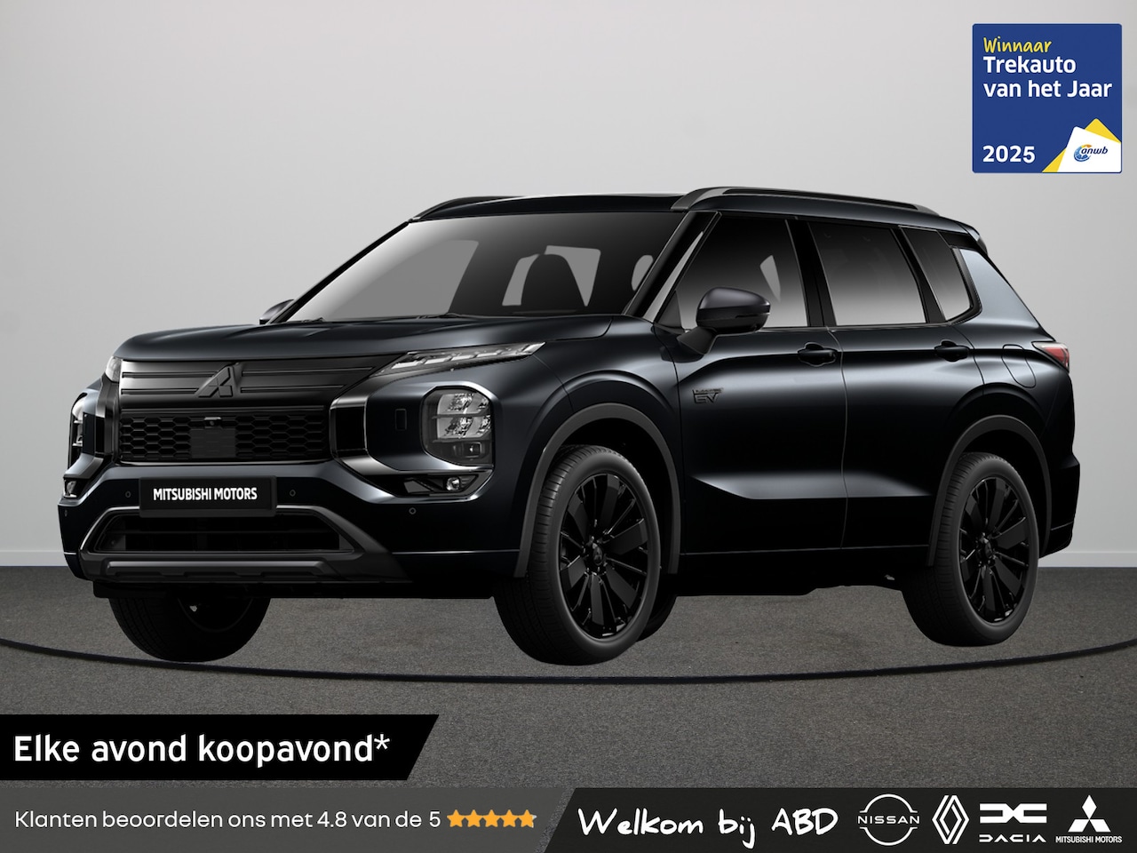 Mitsubishi Outlander - Black Edition 2.4 Plug-in Hybride | Achteruitrijcamera | Adaptive Cruise Control (ACC) | A - AutoWereld.nl