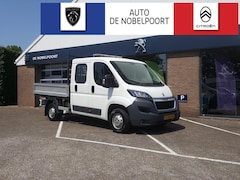 Peugeot Boxer - CHASSIS DUBBELCABINE OPEN LAADBAK 3500KG C 335 L2 HDI 130PK XR AIRCO, 7PERSOONS, TREKHAAK,