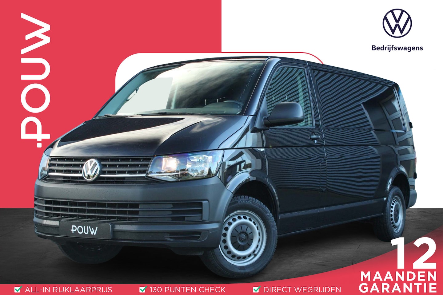 Volkswagen Transporter - 2.0 TDI 102pk L2H1 | Trekhaak | Cruise Control | Navigatie | Parkeersensor Achter - AutoWereld.nl