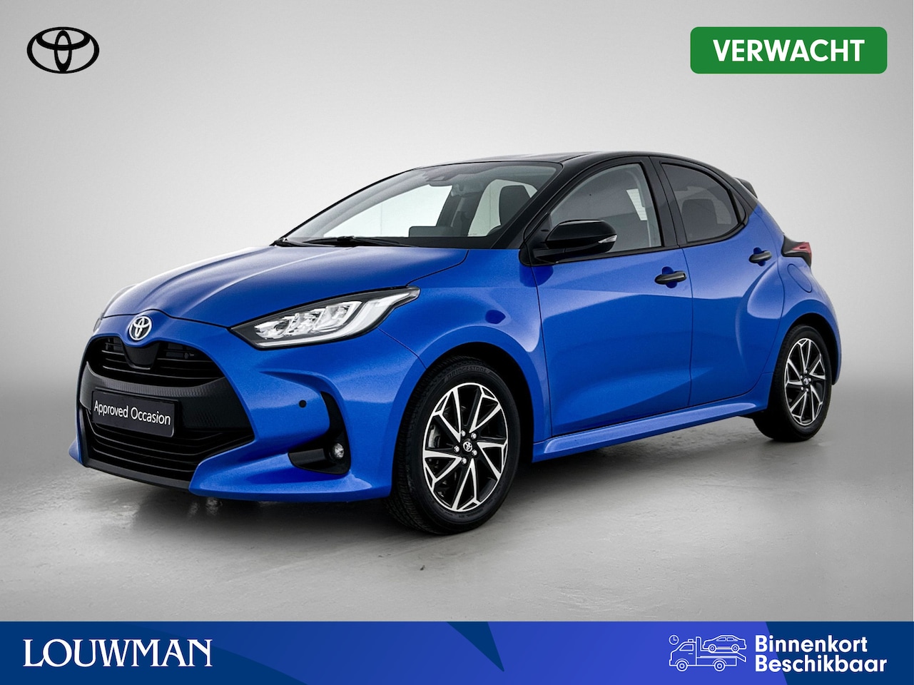 Toyota Yaris - 1.5 Hybrid Business Plus | Blauw Gewrapt | Head-Up Display | Dodehoek detectie | Parkeerse - AutoWereld.nl