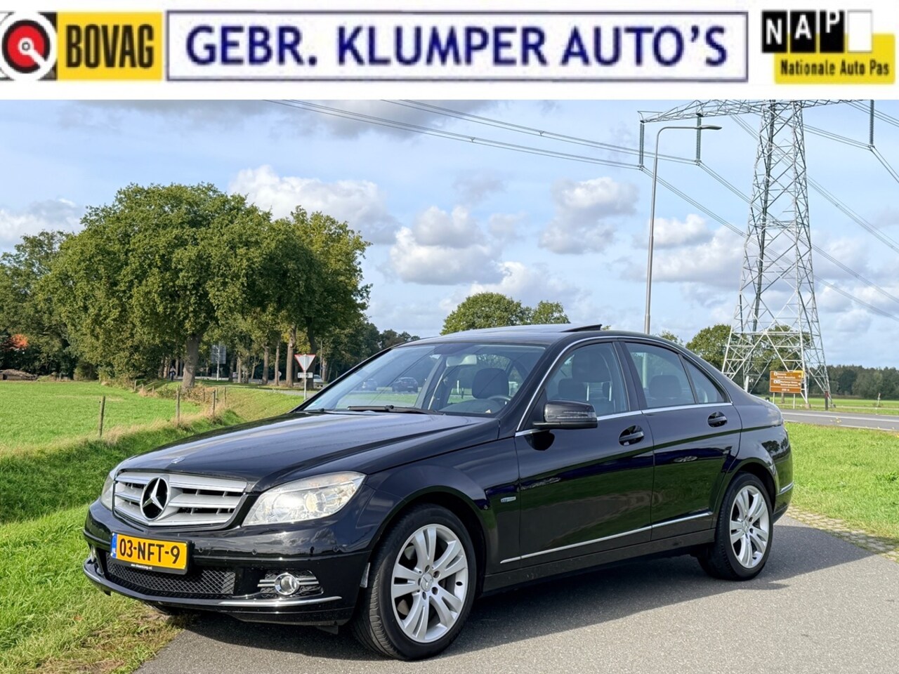 Mercedes-Benz C-klasse - 180 CGI BlueEFFICIENCY Business Class Elegance Schuifdak, Navi, Cruise, ECC, Haak, 17" LM, PDC, Leer/Stof - AutoWereld.nl