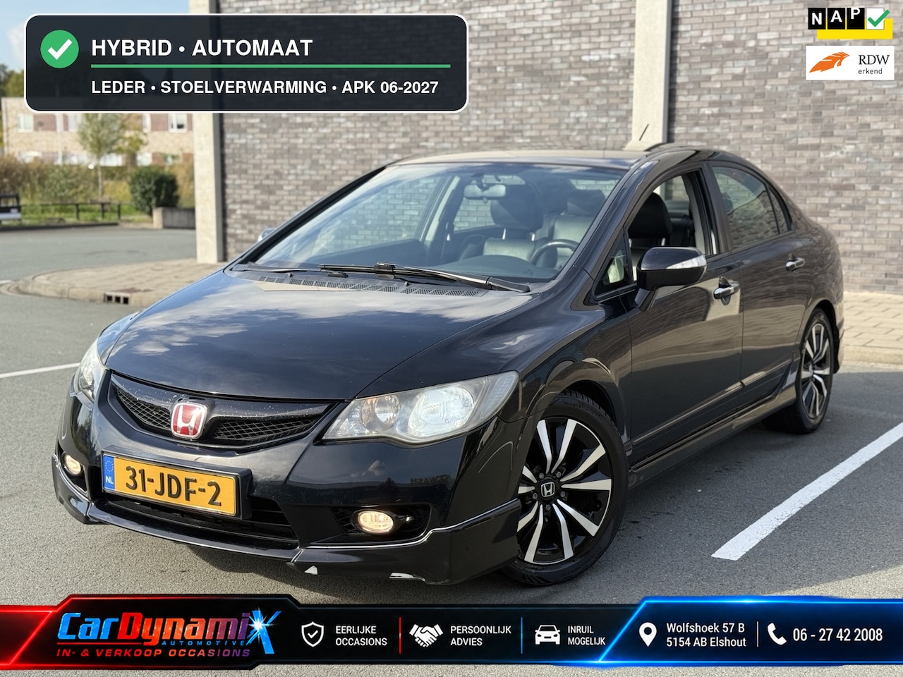 Honda Civic - 1.3 Hybrid | Leer | Stoelverw | APK 06-2027 | Automaat - AutoWereld.nl