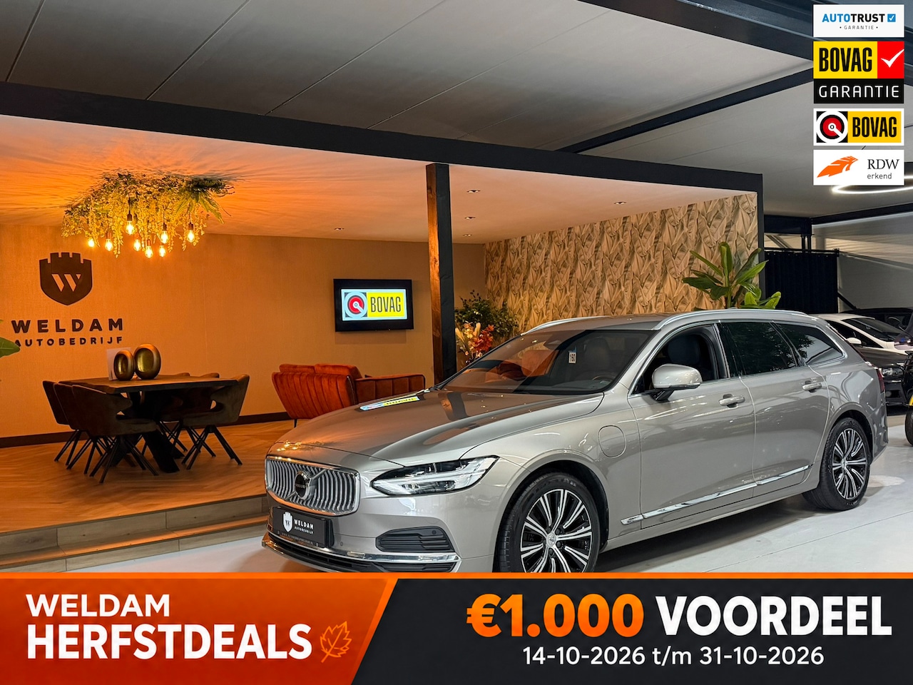 Volvo V90 - 2.0 T6 AWD Inscription Garantie|SOH 92%|340PK|ACC|LaneAssist|Luxe|Camera|Elektr.Trekhaak|G - AutoWereld.nl
