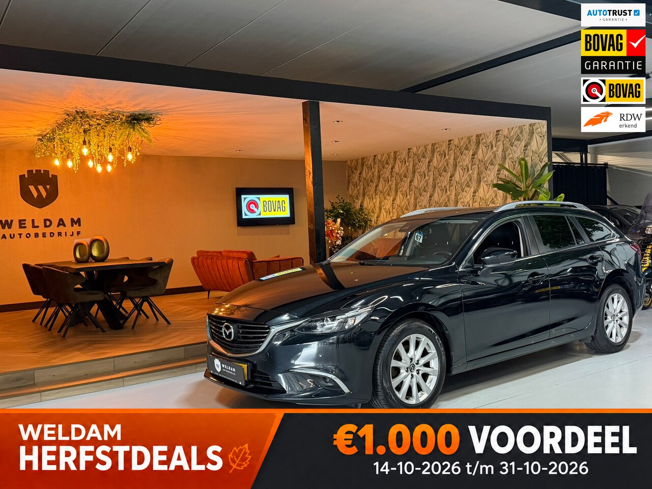 Mazda 6 Sportbreak - 2.0 SkyActiv-G 165 Skylease+ Garantie|Keyless|StoelVW|Navi|Cruise|PDC|LED|17" Velgen|Rijkl - AutoWereld.nl