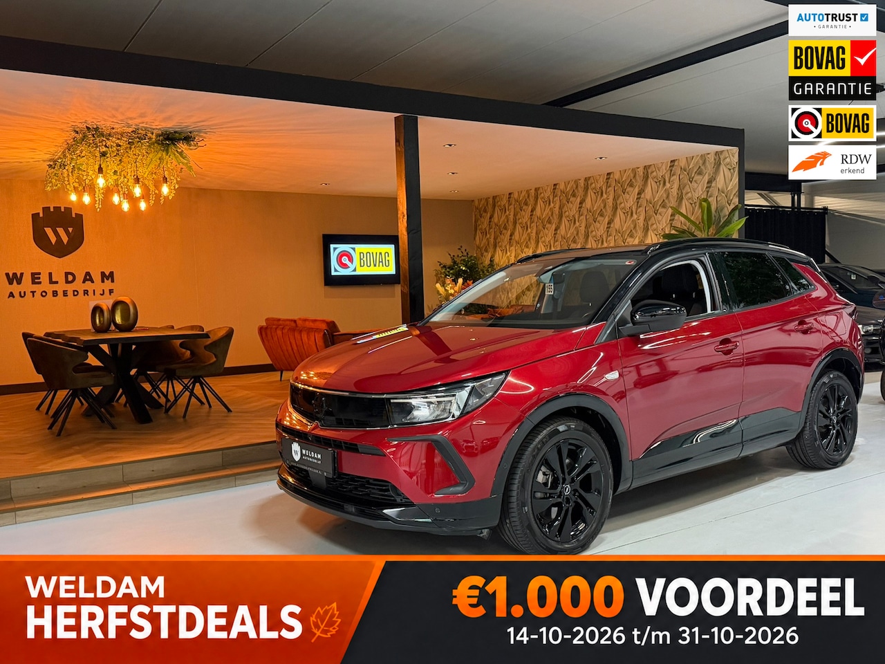 Opel Grandland - 1.6 Turbo Plug-In Hybrid GS Line 224PK garantie|ACC Autopilot|360°|Stuur verwarming |Dodeh - AutoWereld.nl