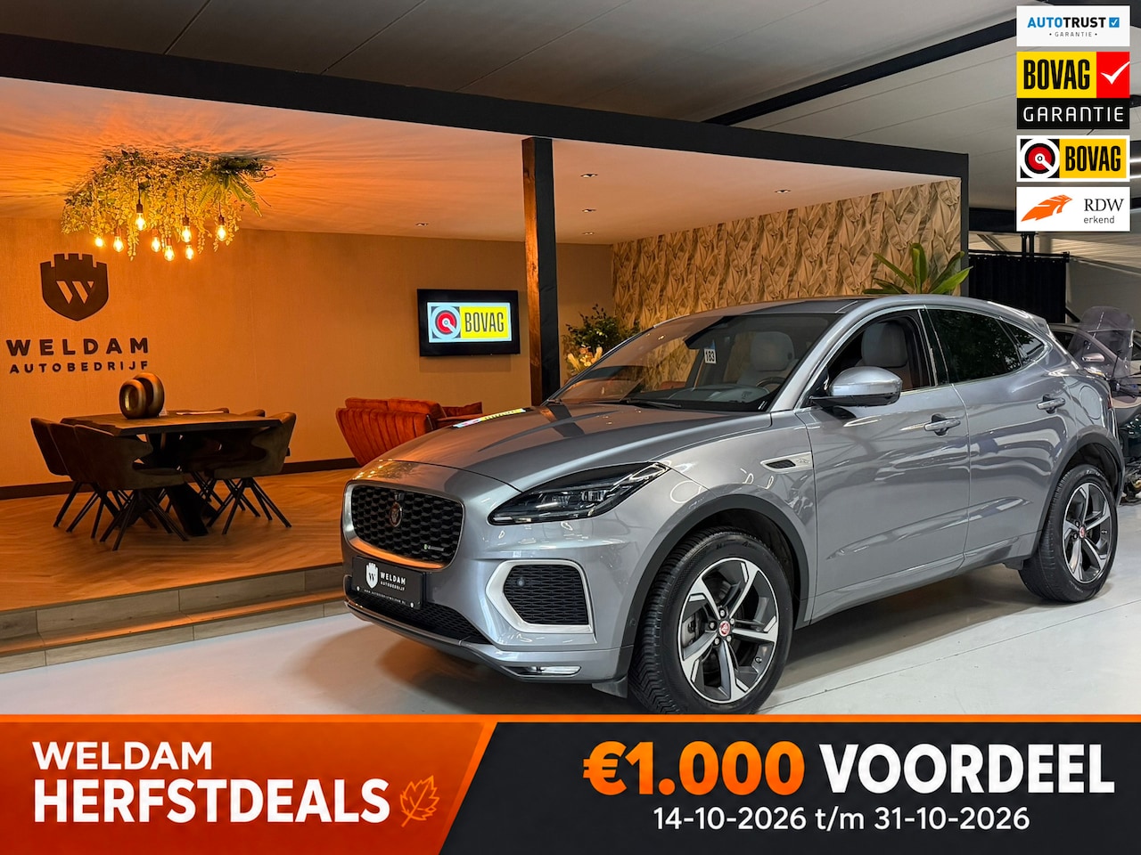 Jaguar E-Pace - 1.5 P300e AWD R-Dynamic SE AWD 309PK 93%SOH Garantie|Pano|360°|Leder|Memory|CarPlay|Rijkla - AutoWereld.nl