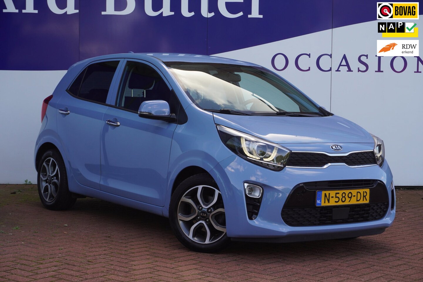 Kia Picanto - 1.0 DPi DynamicPlusLine+Ecc+Led+Breed-Navigatie+camera+cruise+Leder-Multie-stuur = SUPER P - AutoWereld.nl