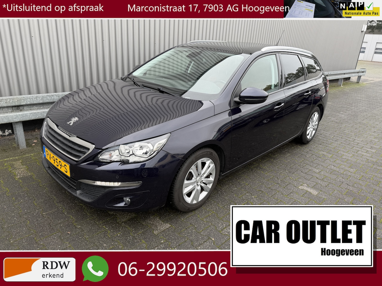 Peugeot 308 SW - 1.2 PureTech Blue Lion Leer, Pano, Clima, Cruise Nw APK --Inruil Mogelijk-- - AutoWereld.nl