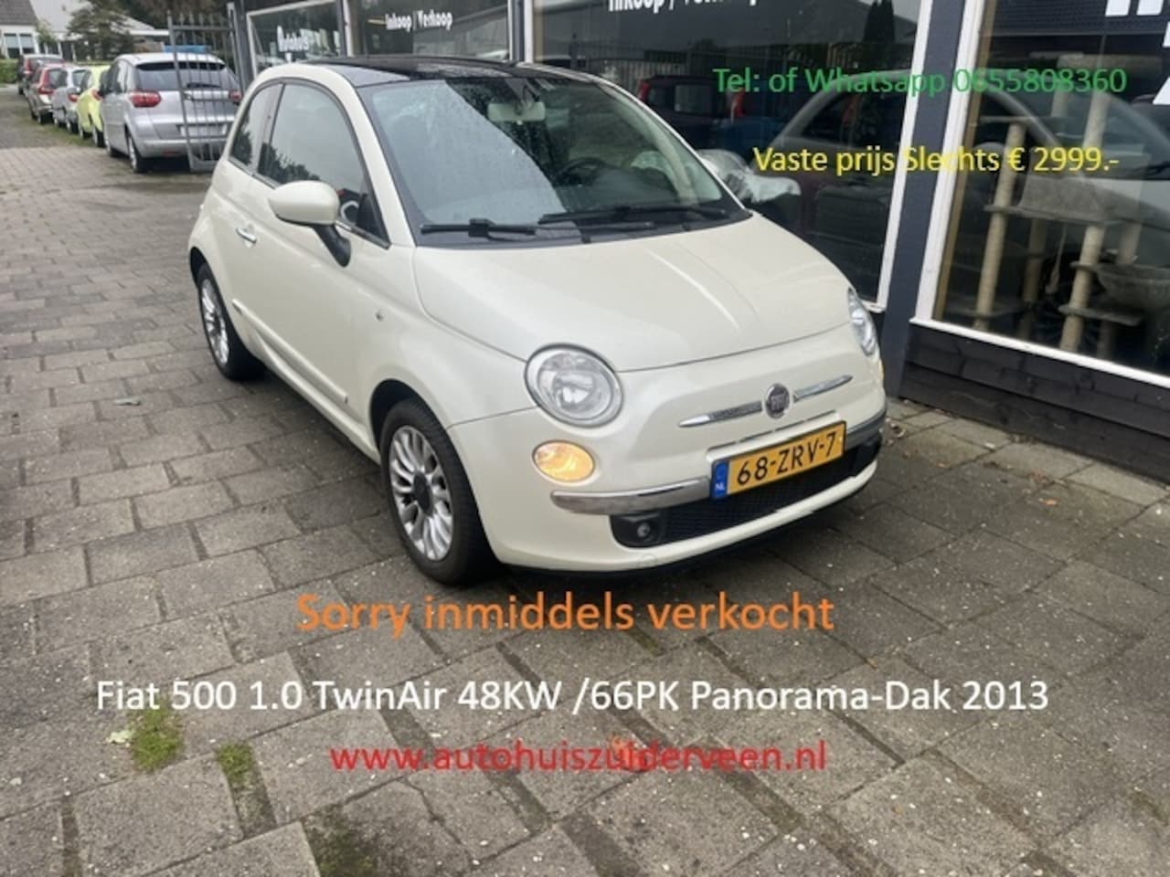 Fiat 500 - 0.9 TWINAIR C Pano Dak Boekje Zéér Mooie Auto - AutoWereld.nl