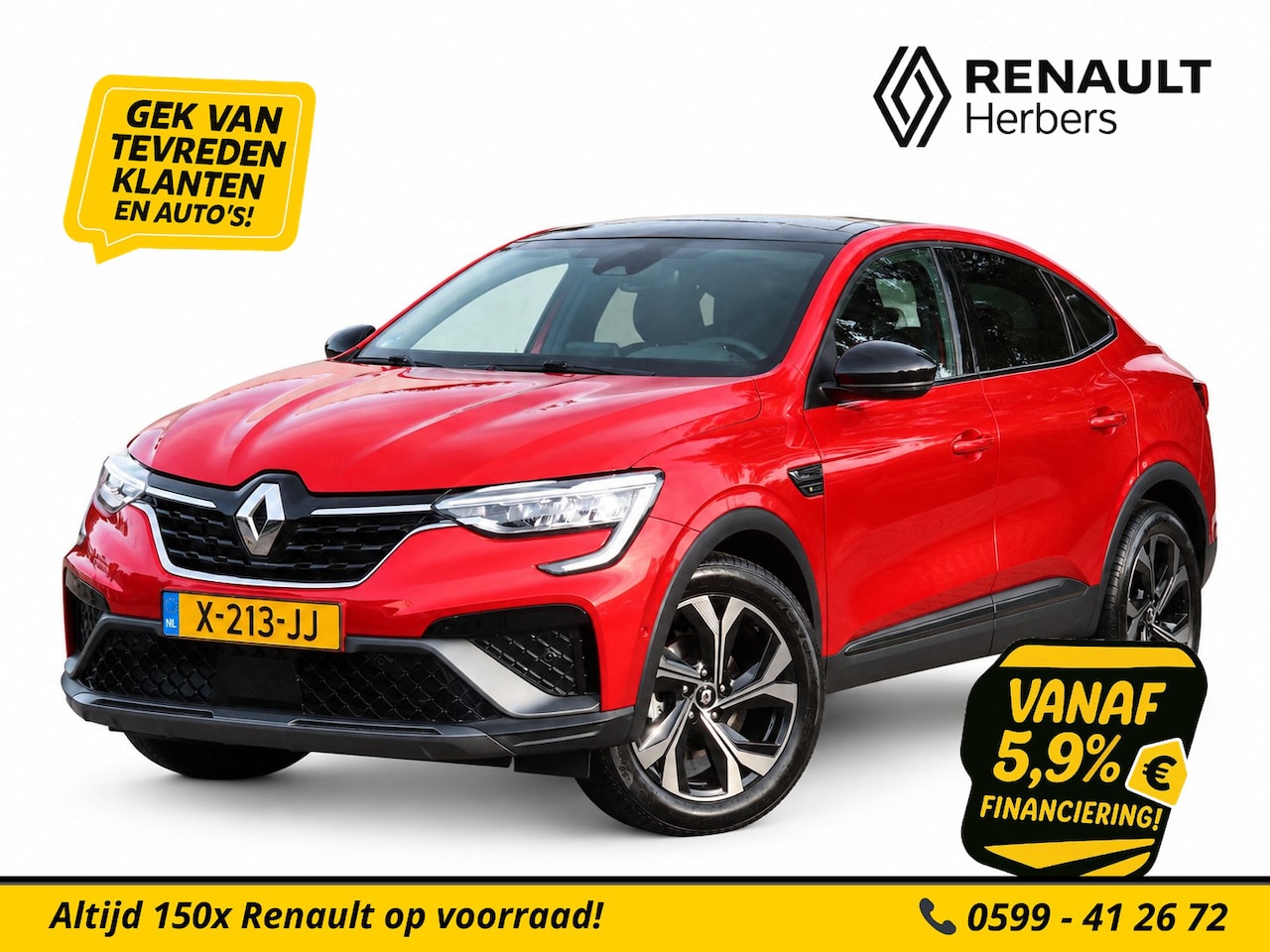 Renault Arkana - 1.3 mild hybrid 160 R.S. line PANORAMA / BOSE / ADAPT CRUISE / STOEL/STUURVERW. - AutoWereld.nl